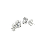14k White Gold Halo 0.44 ctw MT Yogo Sapphire Earrings