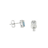 14k White Gold Halo 0.44 ctw MT Yogo Sapphire Earrings