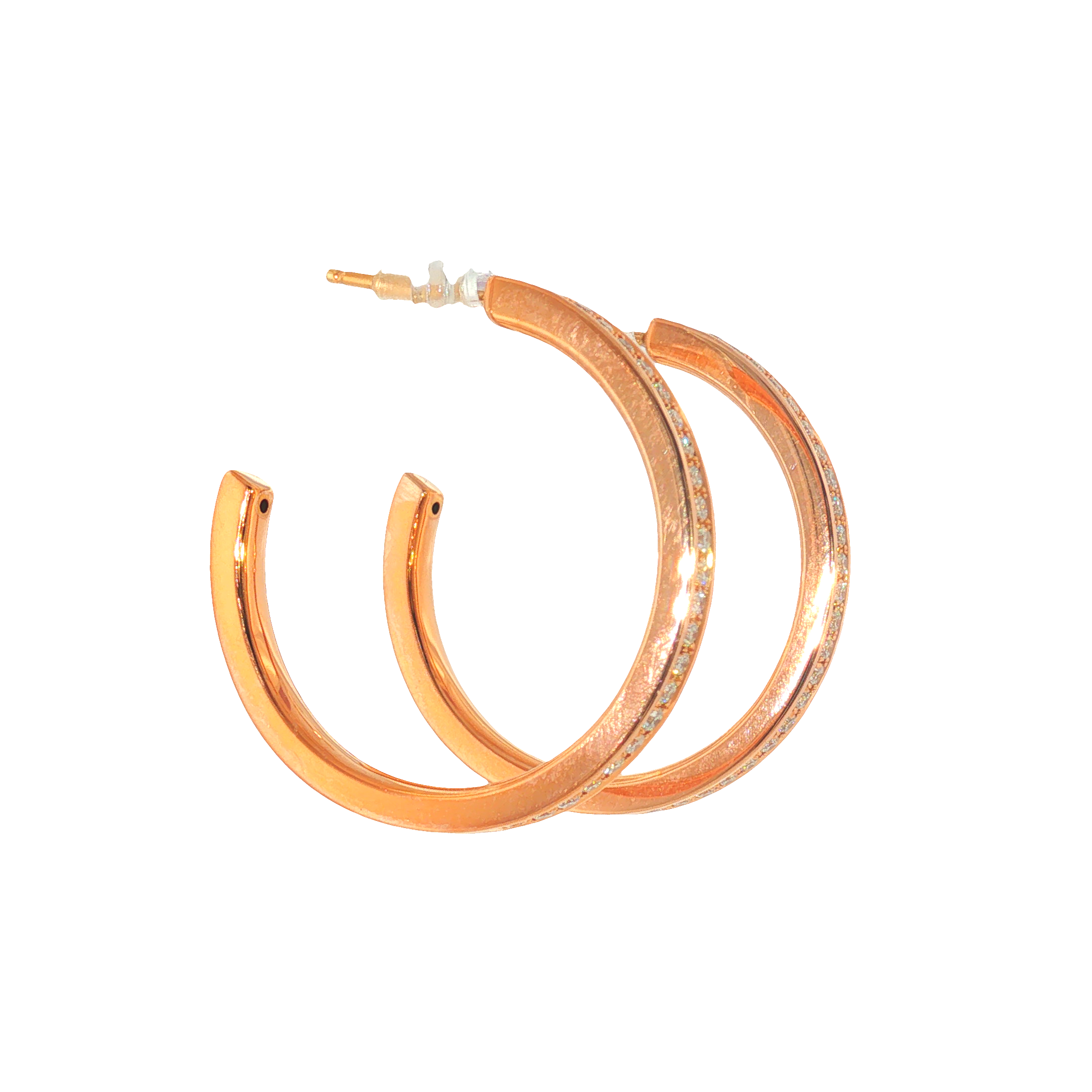 14k Yellow Gold 0.46 ctw Large Hoop Diamond Earrings
