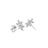 14k White Gold 0.07 ctw Snowflake Diamond Earrings