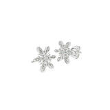 14k White Gold 0.07 ctw Snowflake Diamond Earrings
