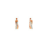 10k Rose Gold 0.16 ctw Small Hoop Diamond Earrings