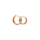 10k Rose Gold 0.16 ctw Small Hoop Diamond Earrings