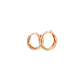 10k Rose Gold 0.16 ctw Small Hoop Diamond Earrings