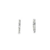 14k White Gold 0.20 ctw Small Hoop Diamond Earrings