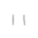 14k White Gold 0.20 ctw Small Hoop Diamond Earrings