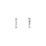 14k White Gold 0.14 ctw Small Hoop Diamond Earrings