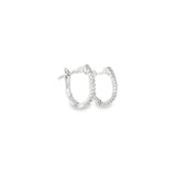 14k White Gold 0.14 ctw Small Hoop Diamond Earrings