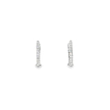 14k White Gold 0.14 ctw Small Hoop Diamond Earrings