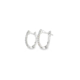 14k White Gold 0.14 ctw Small Hoop Diamond Earrings