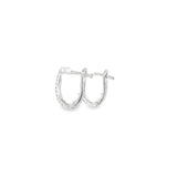 14k White Gold 0.14 ctw Small Hoop Diamond Earrings