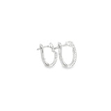 14k White Gold 0.14 ctw Small Hoop Diamond Earrings