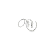 14k White Gold 0.06 ctw Small Twist Hoop Diamond Earrings