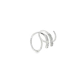 14k White Gold 0.06 ctw Small Twist Hoop Diamond Earrings