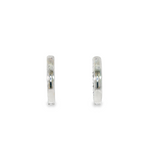 14k White Gold 0.25 ctw Medium Hoop Diamond Earrings