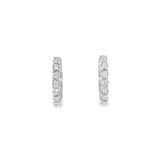 14k White Gold 0.25 ctw Medium Hoop Diamond Earrings