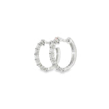 14k White Gold 0.25 ctw Medium Hoop Diamond Earrings
