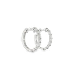 14k White Gold 0.25 ctw Medium Hoop Diamond Earrings