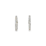14k White Gold 0.75 ctw Small Hoop Diamond Earrings