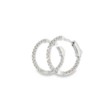 14k White Gold 0.75 ctw Small Hoop Diamond Earrings