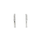 14k White Gold 0.75 ctw Small Hoop Diamond Earrings