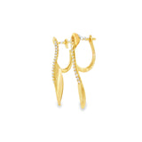 14k Yellow Gold 0.18 ctw Twist Diamond Earrings