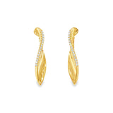 14k Yellow Gold 0.18 ctw Twist Diamond Earrings