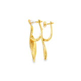 14k Yellow Gold 0.18 ctw Twist Diamond Earrings