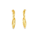 14k Yellow Gold 0.18 ctw Twist Diamond Earrings