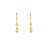 14k Yellow Gold 0.14 ctw Danglet Diamond Earrings