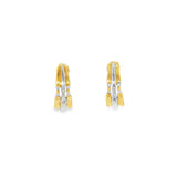 14k Two-tone 0.15 ctw Huggie Diamond Earrings