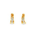 14k Two-tone 0.15 ctw Huggie Diamond Earrings