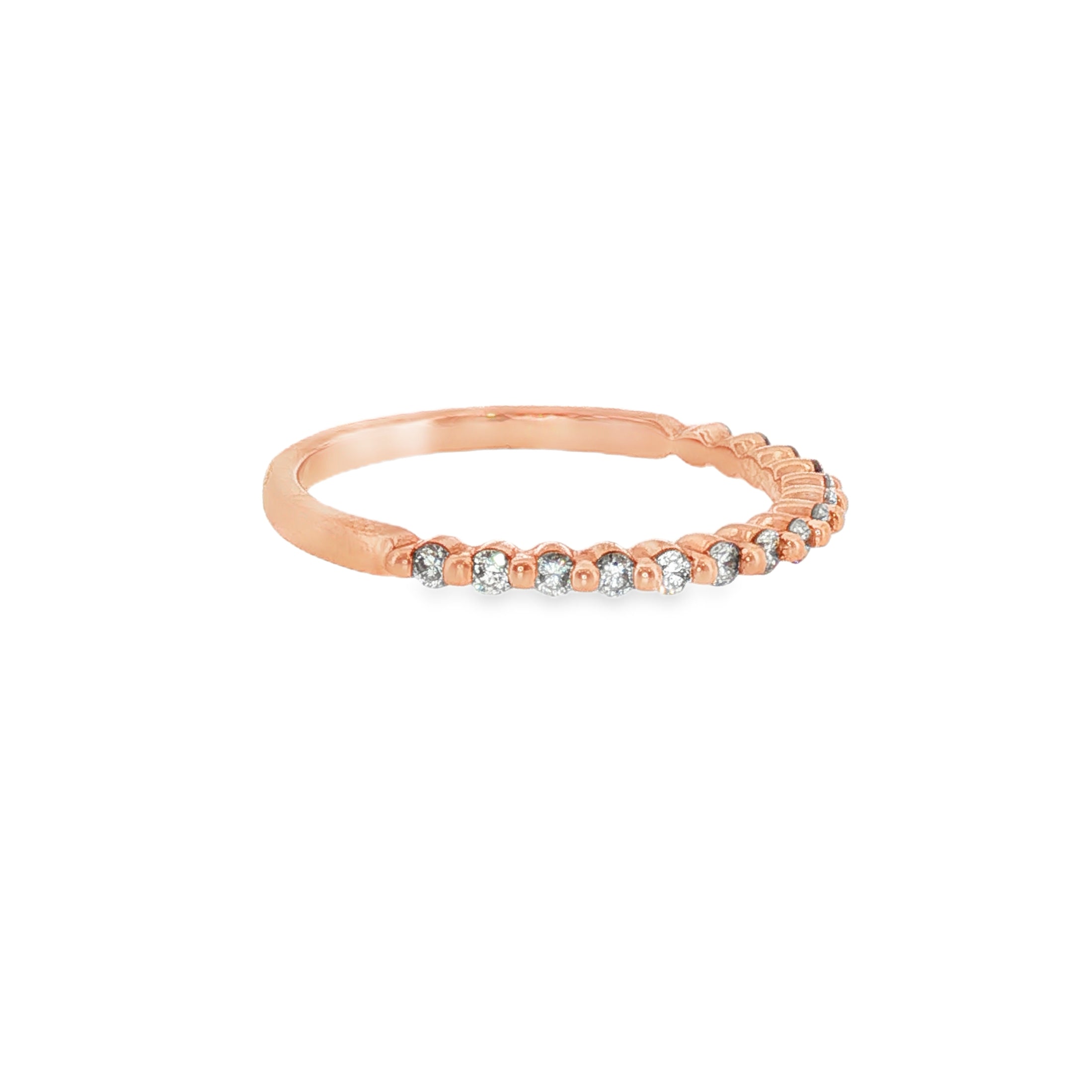 14k Rose Gold 0.25 ctw Shared Prong Diamond Band