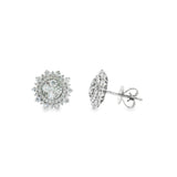 14k White Gold 1.00 ctw Vintage Inspired Diamond Earrings