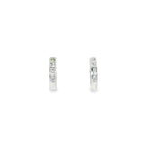 14k White Gold 0.25 ctw Huggie Diamond Earrings