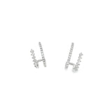 10k White Gold 0.25 ctw Small Hoop Diamond Earrings
