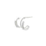 10k White Gold 0.25 ctw Small Hoop Diamond Earrings