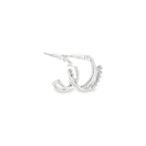 10k White Gold 0.25 ctw Small Hoop Diamond Earrings
