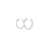 14k White Gold 0.63 ctw Small Hoop Diamond Earrings