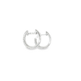 14k White Gold 0.63 ctw Small Hoop Diamond Earrings