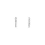 14k White Gold 0.63 ctw Small Hoop Diamond Earrings
