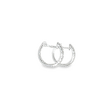 14k White Gold 0.63 ctw Small Hoop Diamond Earrings