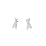 10k White Gold 0.16 ctw Reversable Diamond  & Sapphire Earrings