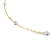 14k Two-tone 0.16 ctw Station Diamond Bracelet