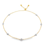 14k Two-tone 0.16 ctw Station Diamond Bracelet