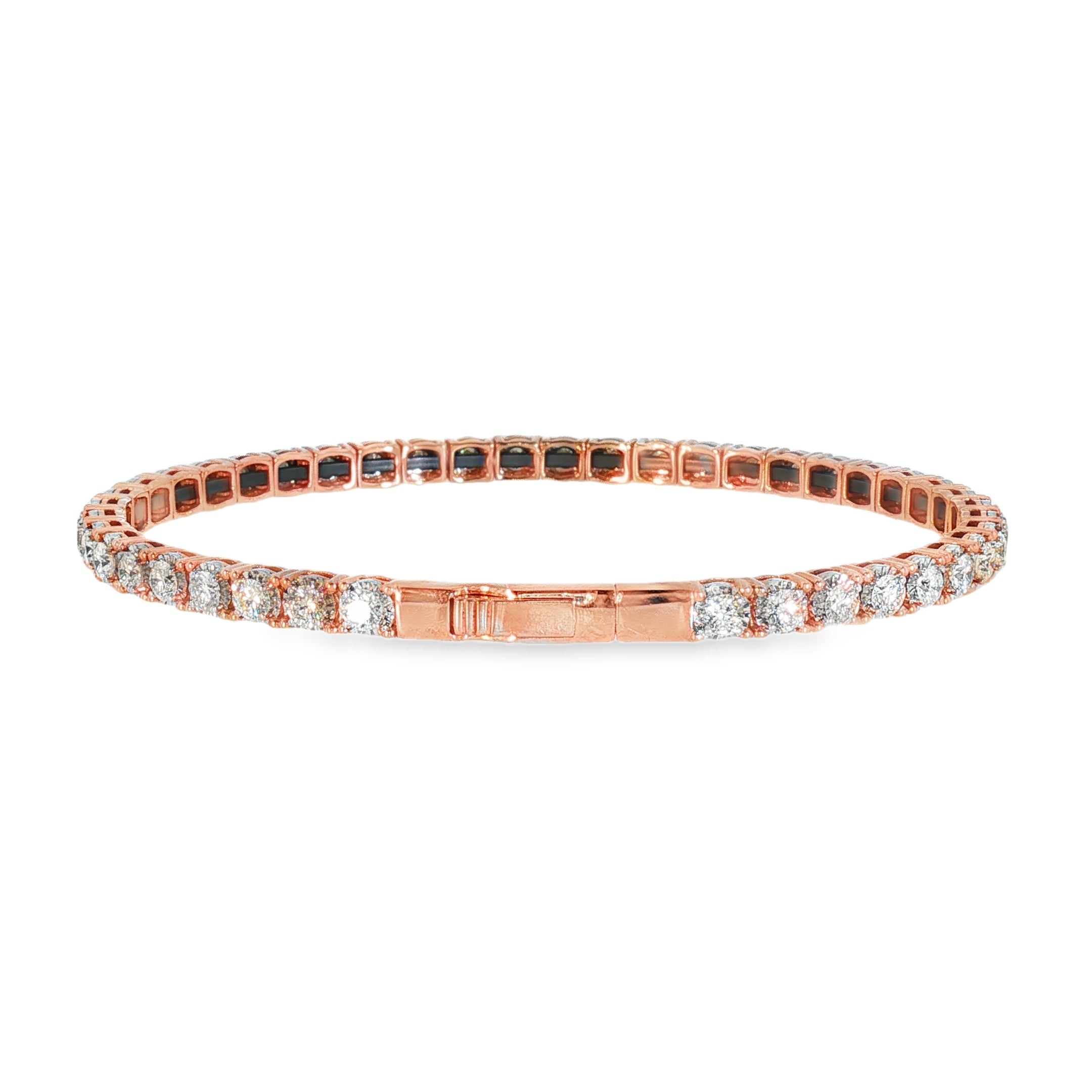 14k Rose Gold 3.43 ctw Bangle Diamond Bracelet