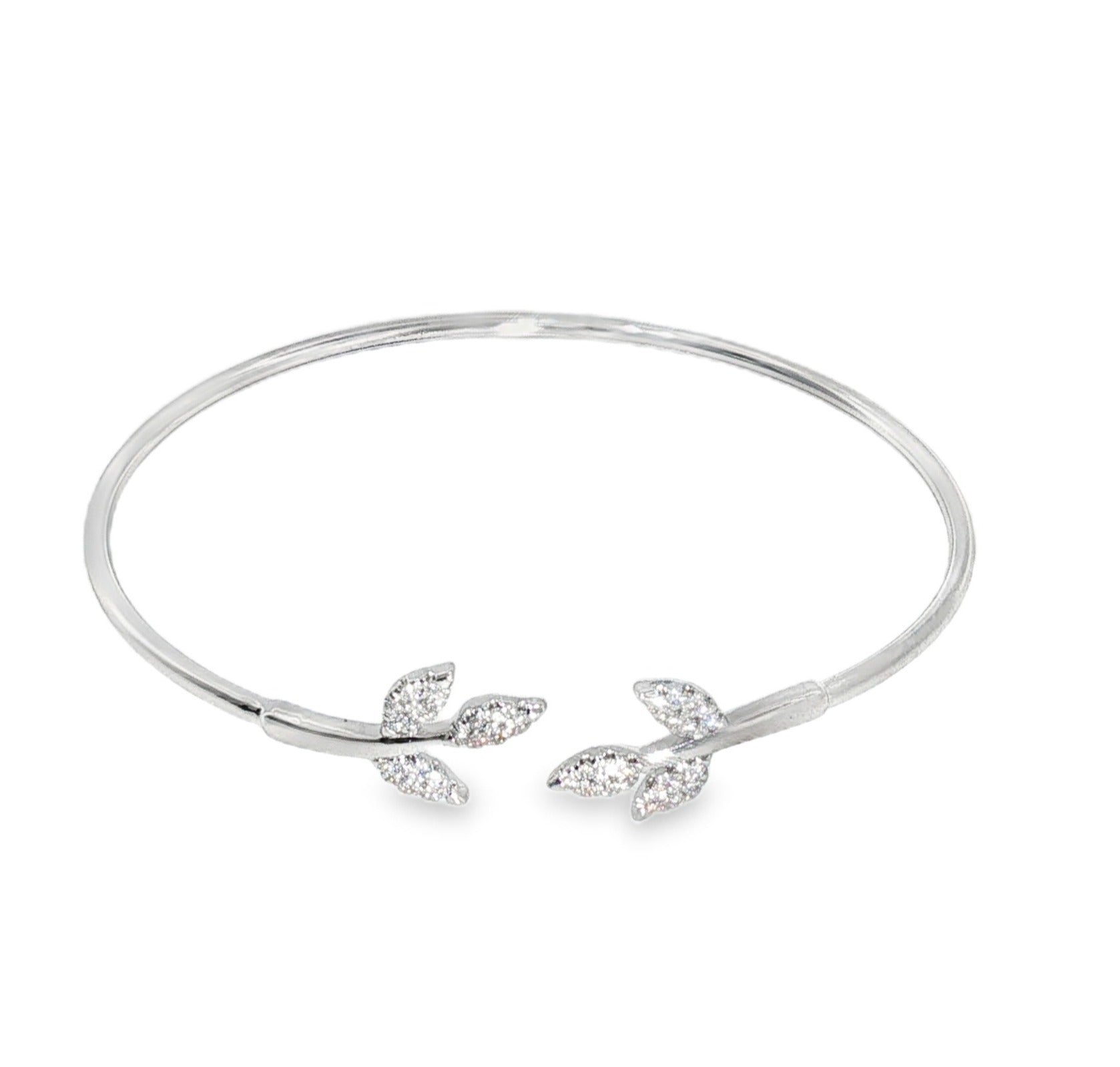 14k White Gold 0.25 ctw Bangle Diamond Bracelet