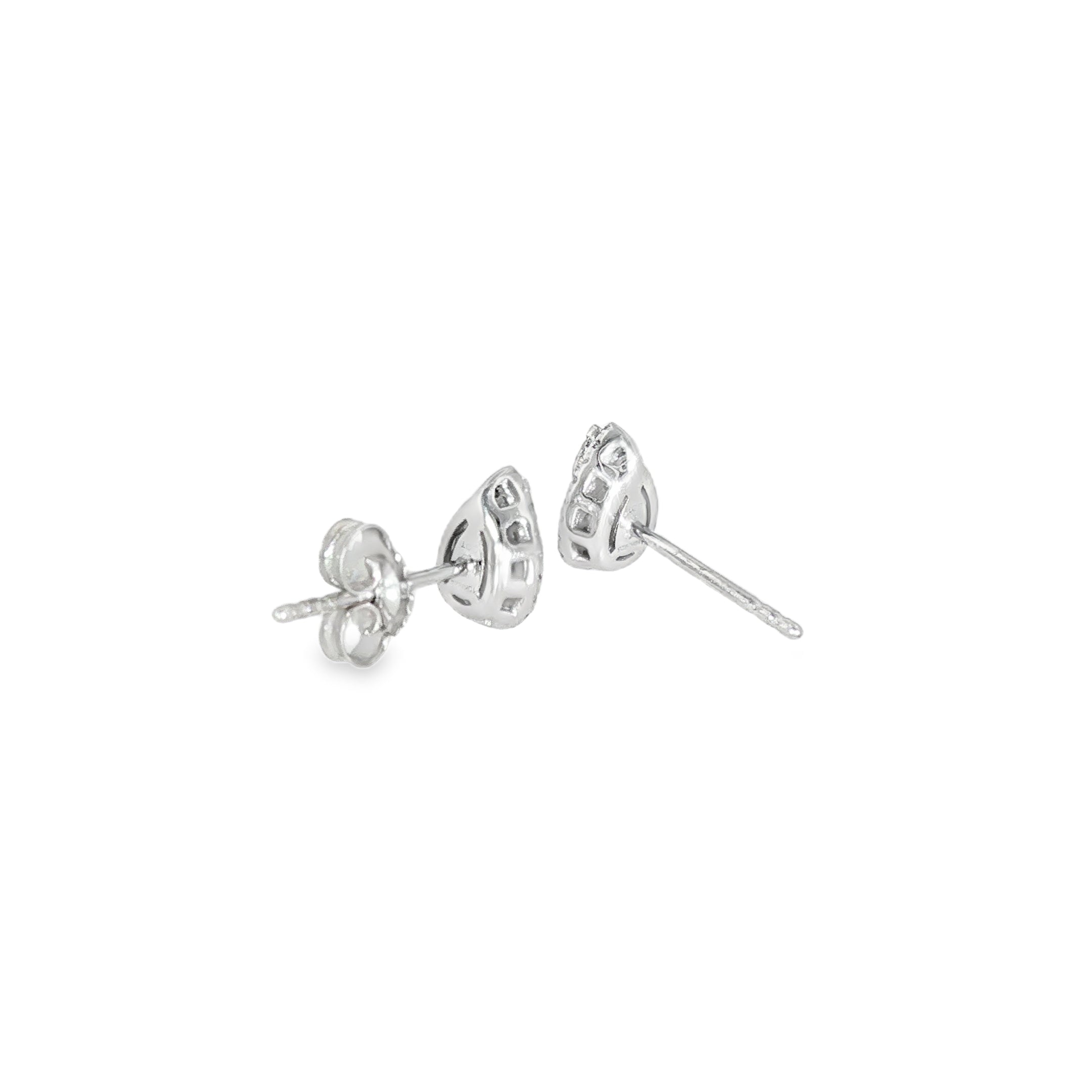 Sterling Silver 0.25 ctw Multi-Stone Diamond Earrings
