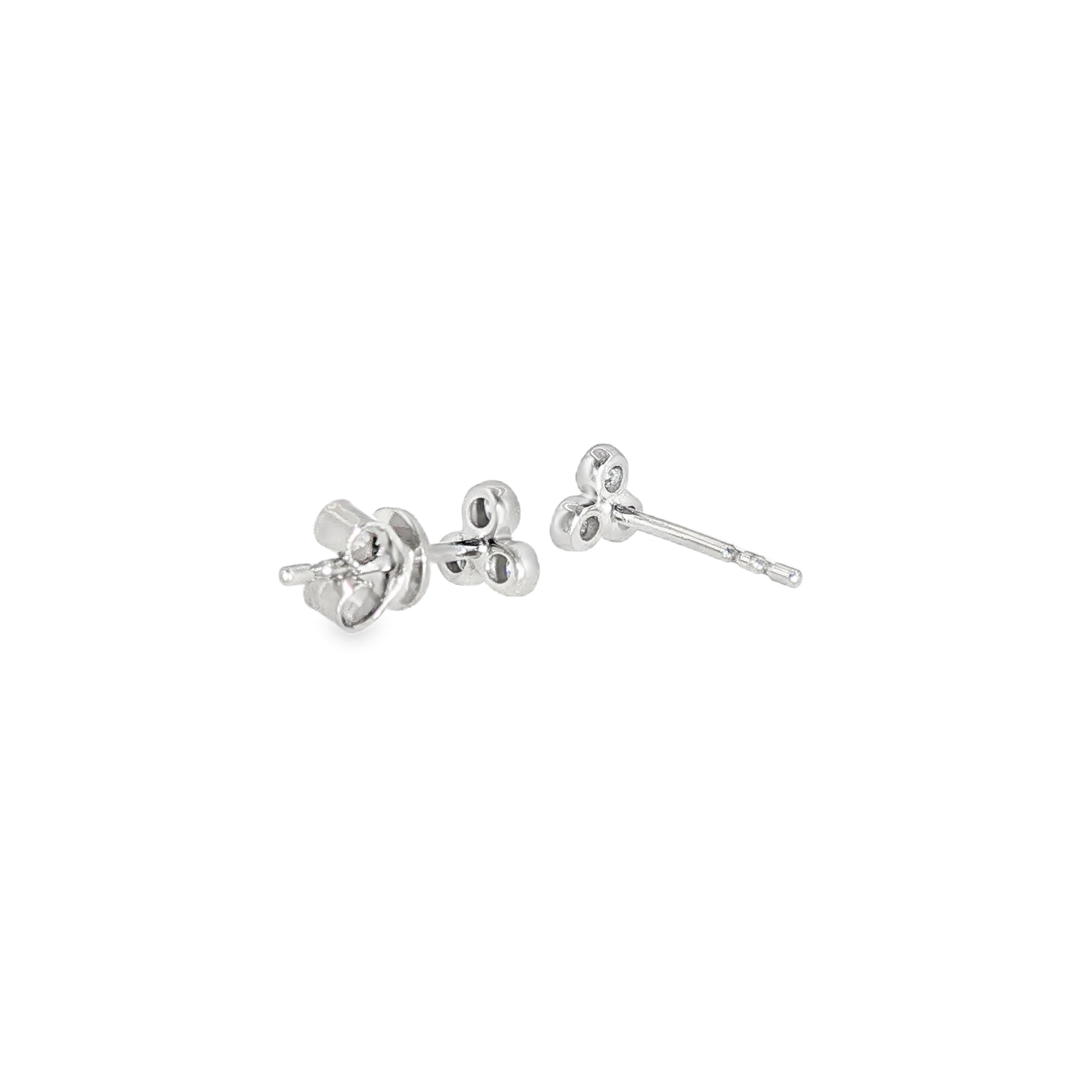 14k White Gold 0.13 ctw Bezel Diamond Earrings