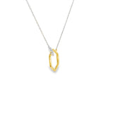 14k Two-tone 0.05 ctw Geometric Diamond Necklace